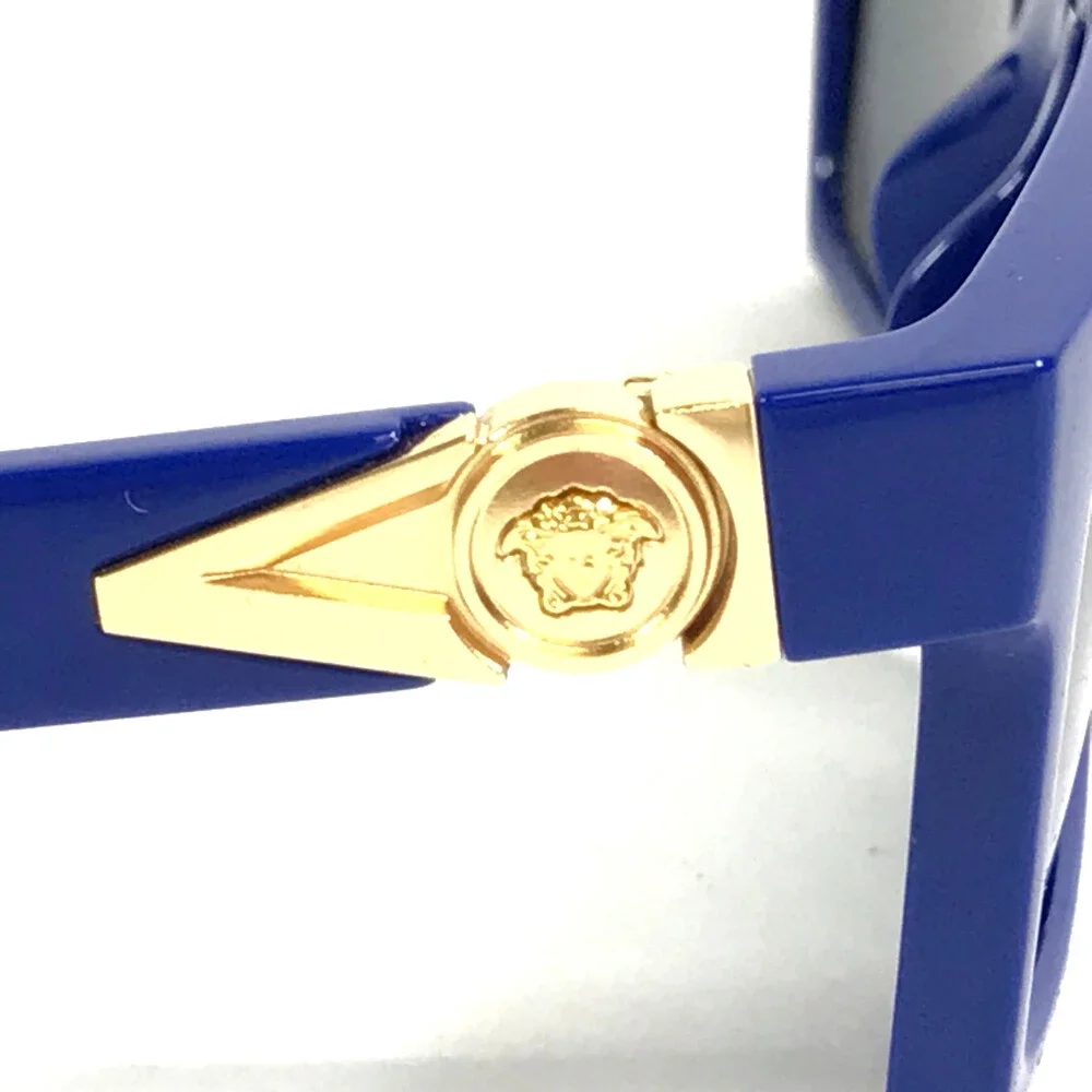 Versace Sunglasses MOD.4490-U 5450/87 Blue Gold Rectangle Frames w/ Gray Lenses
